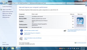 asus n10j benchmark windows 7 experience rating